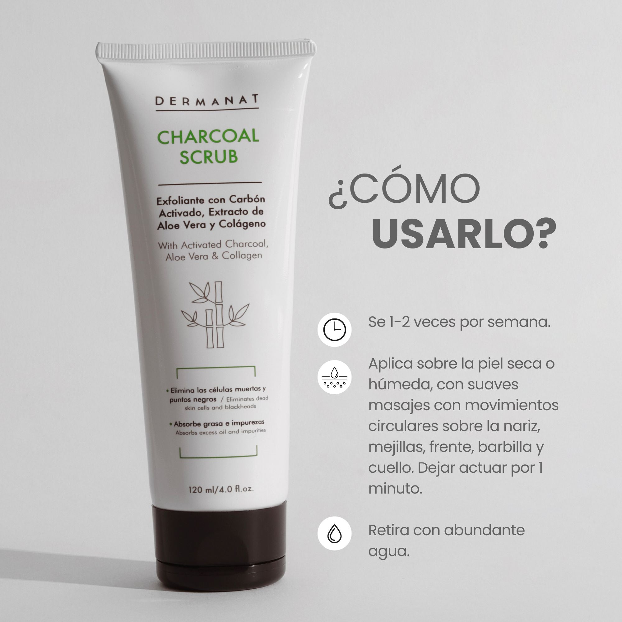 CHARCOAL SCRUB – EXFOLIANTE CON CARBÓN ACTIVADO | DERMANAT