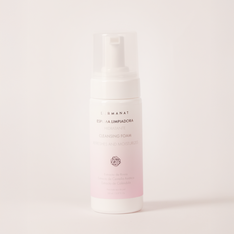 Espuma limpiadora Hidratante suave para piel sensible con extractos naturales Dermanat