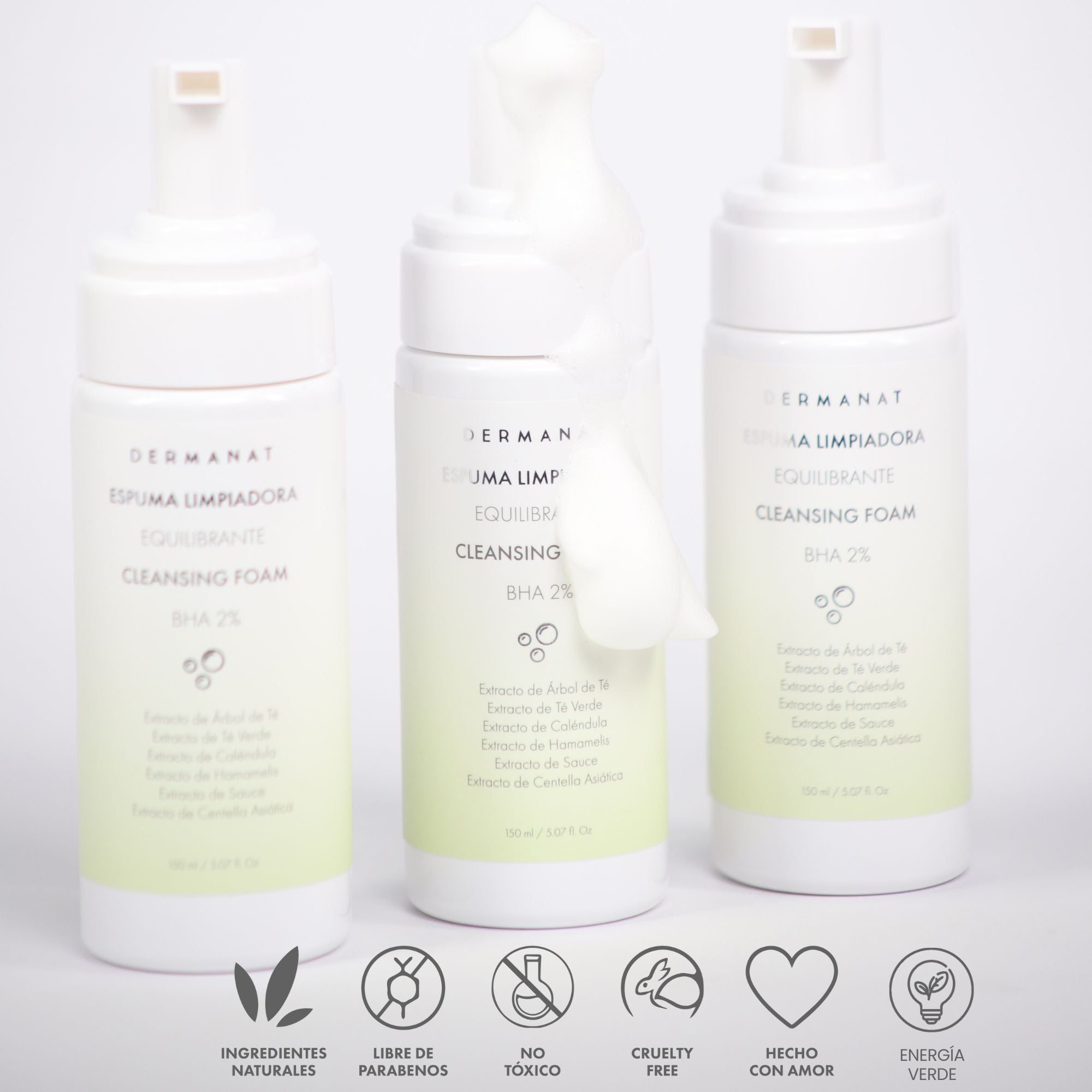 Promesas de valor de la Espuma limpiadora equilibrante Dermanat