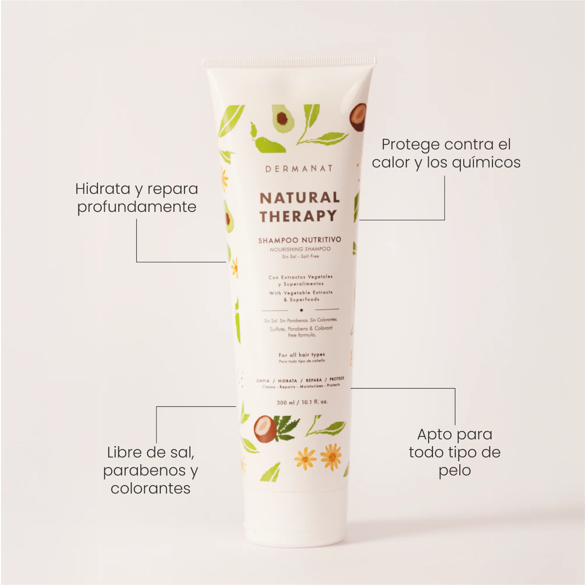 SHAMPOO NUTRITIVO SIN SAL | DERMANAT