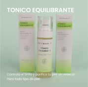 Controla el brillo con el Tónico equilibrante  Dermanat