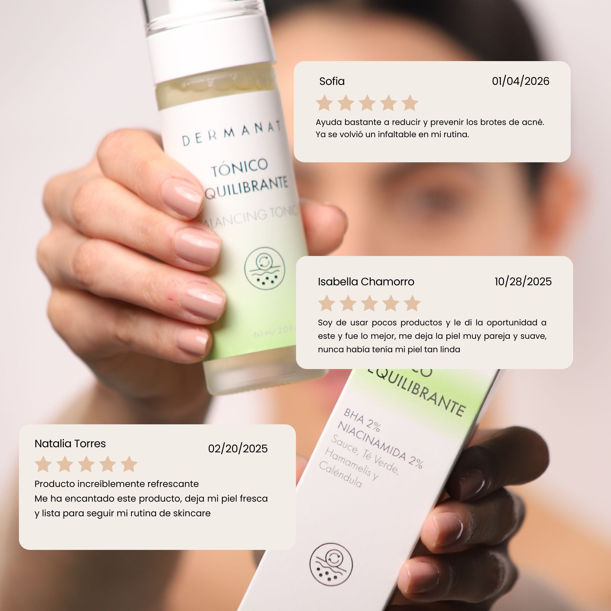 Testimonios del Tónico equilibrante Dermanat